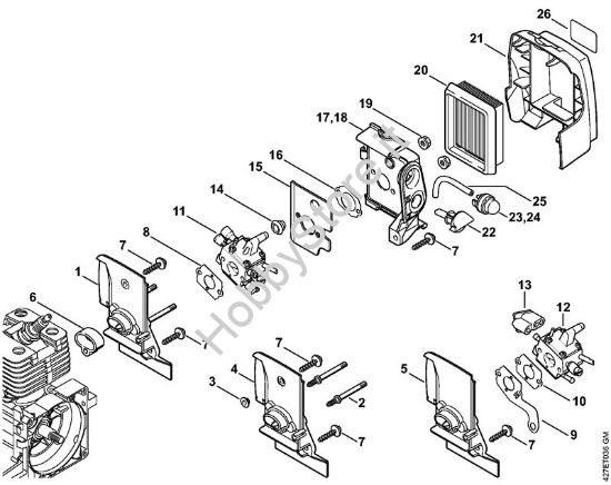 Corpo carburatore, filtro aria BT 120 C BT 120 C brand Stihl
